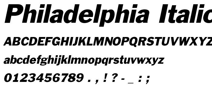 Philadelphia Italic font